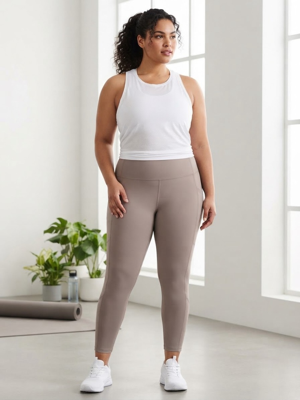 Danskin High-Rise Leggings in Taupe
